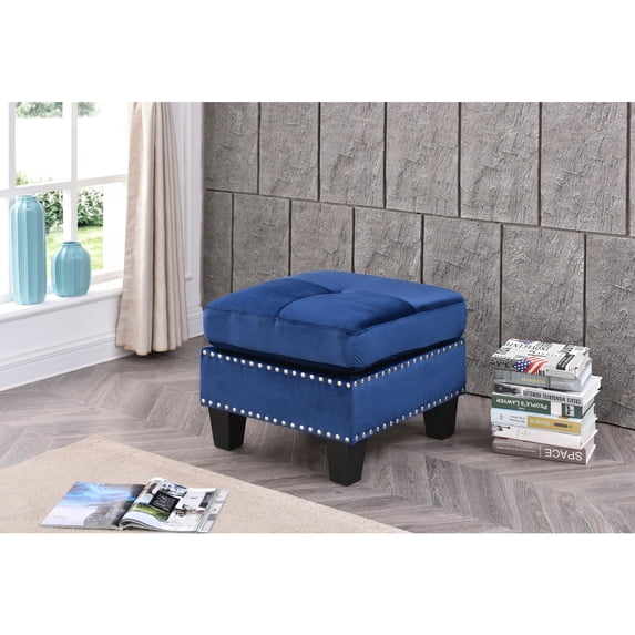 Glory Furniture Nailer G313-O Navy Blue Ottoman