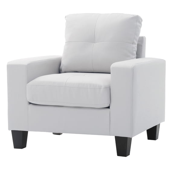 Glory Furniture Newbury Faux Leather Club Chair in White