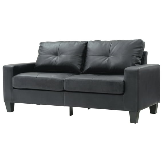 Glory Furniture Newbury Faux Leather Modular Sofa in Black
