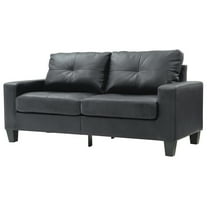 Glory Furniture Newbury Faux Leather Modular Sofa in Black