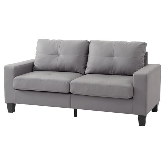 Glory Furniture Newbury Faux Leather Modular Sofa in Gray