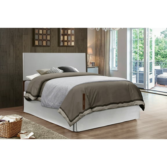 Glory Furniture Nova Faux Leather Upholstered Queen Headboard in Light Gray