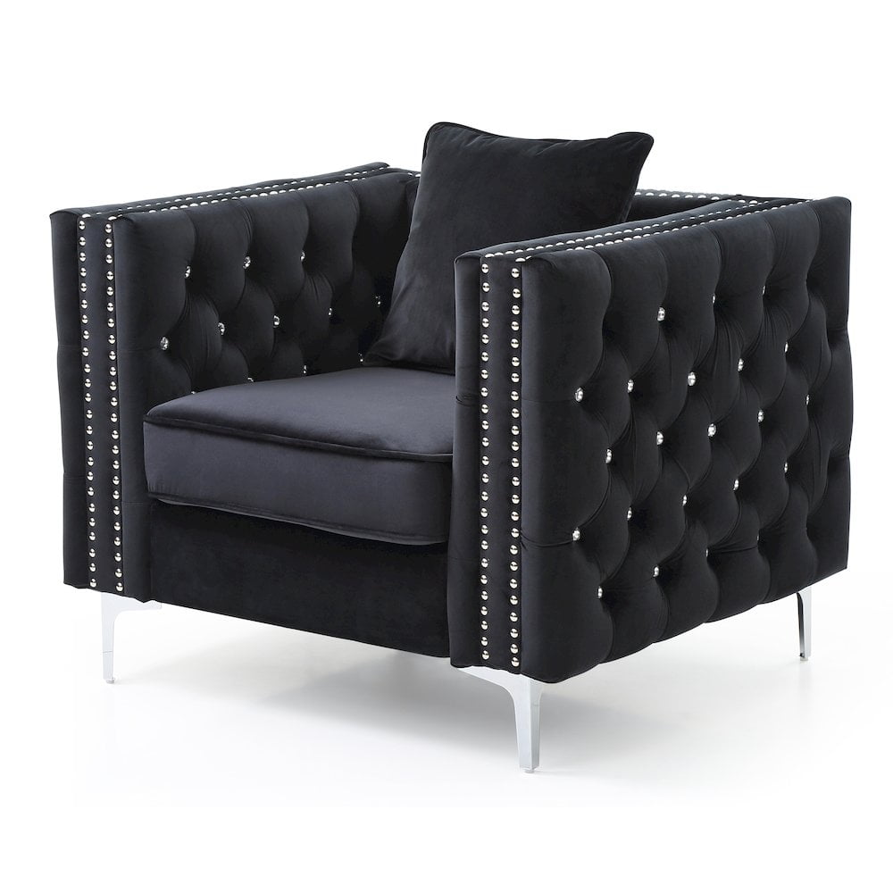 Glory Furniture Paige Accent Chair in Black Color