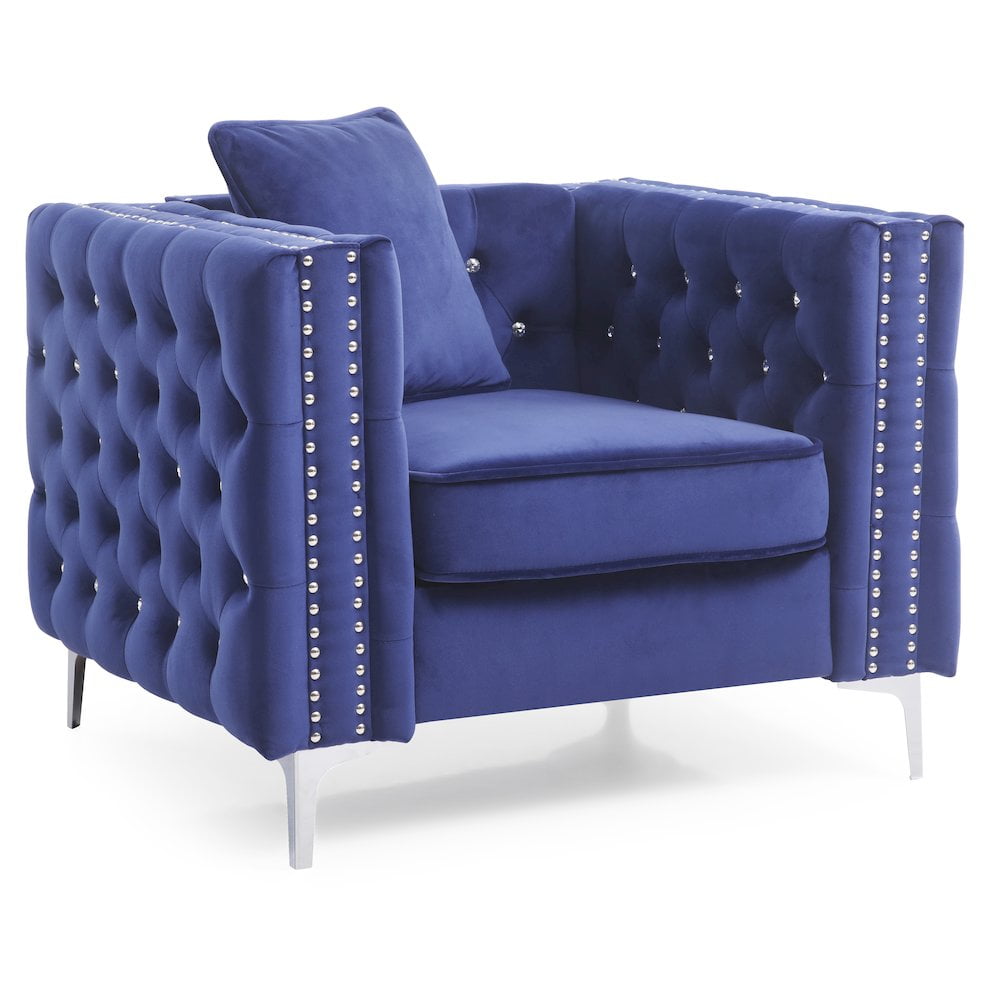 Glory Furniture Paige Accent Chair in Blue Color