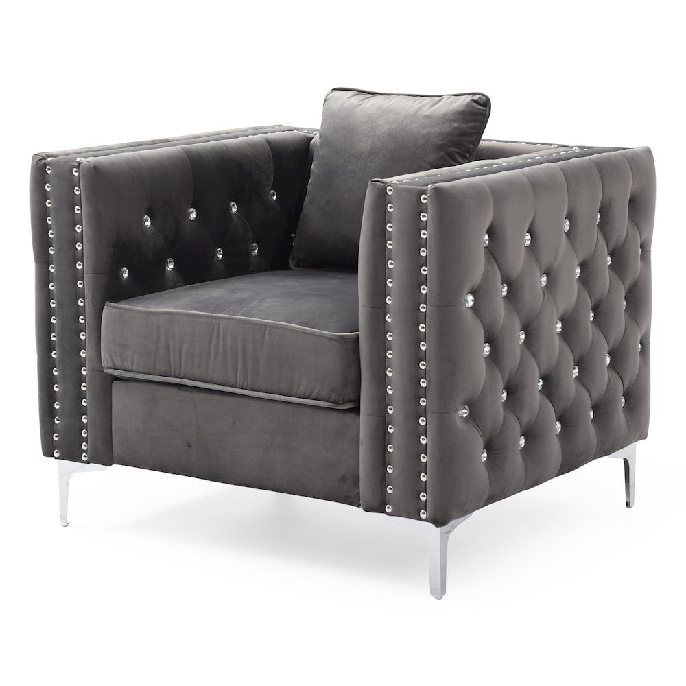 Glory Furniture Paige Accent Chair in Gray Color