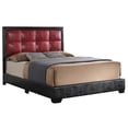 thumbnail image 1 of Glory Furniture Panello Bed with Faux Leather Upholstery Red/Black Full, 1 of 2