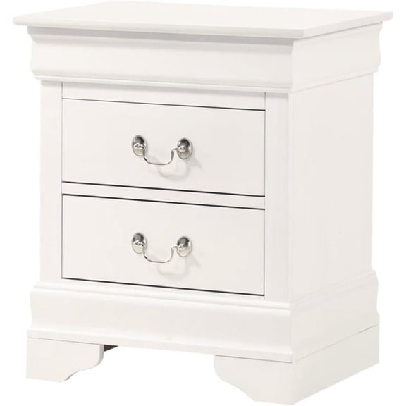 Glory Furniture Phillipe 2 Drawer Nightstand in White