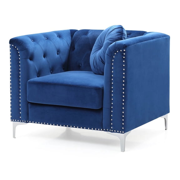 Glory Furniture Pompano Accent Chair in Navy Blue Color