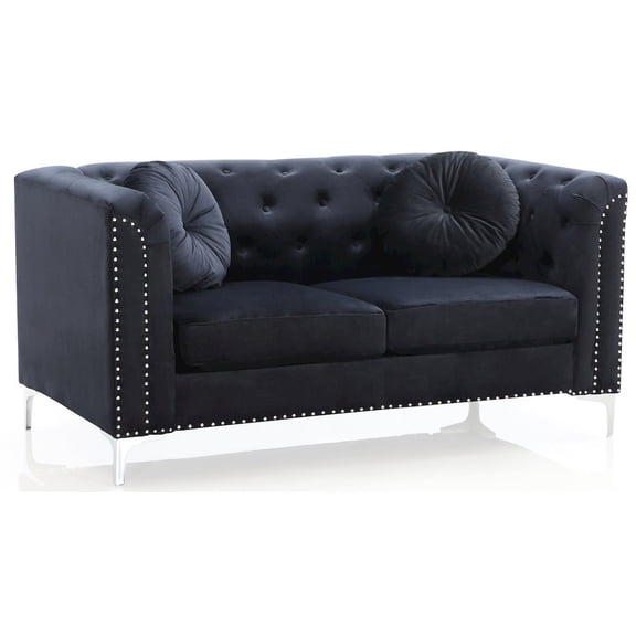 Glory Furniture Pompano G893A-L Loveseat ( 2 Boxes ) , BLACK