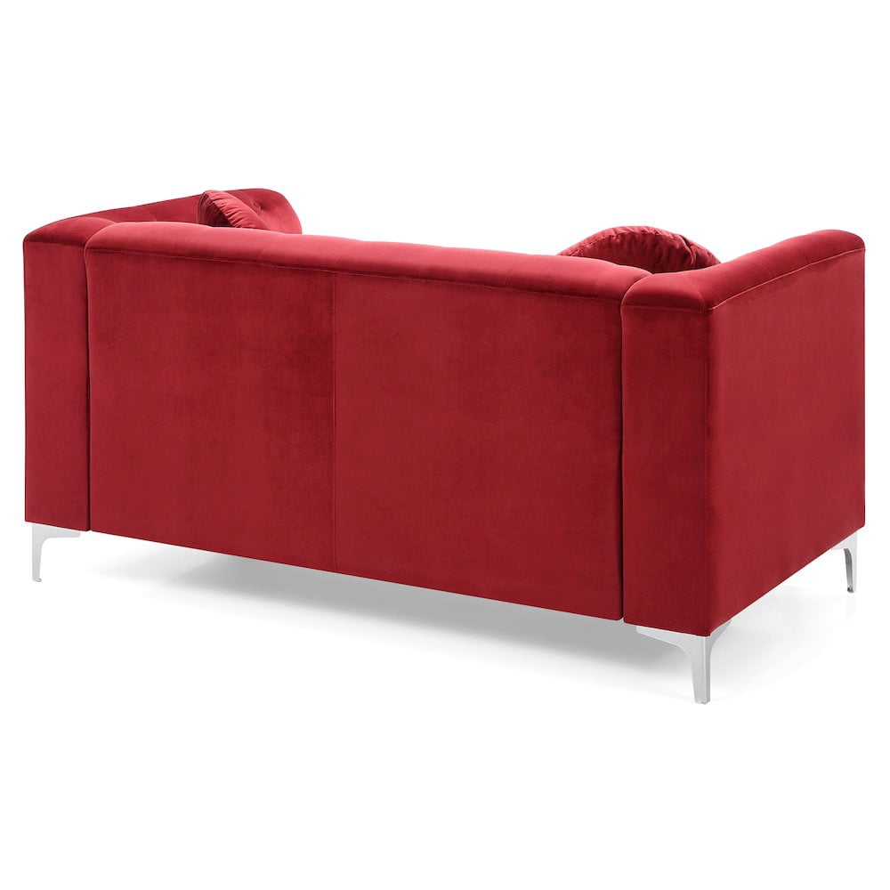 Glory Furniture Pompano Loveseat in Burgundy Color
