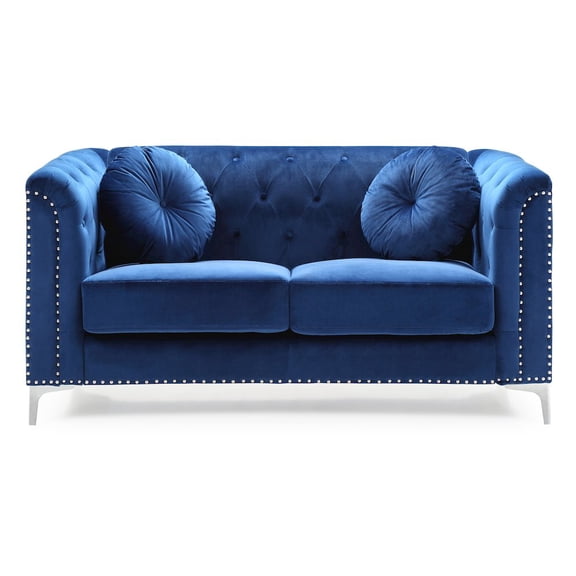 Glory Furniture Pompano Loveseat in Navy Blue Color