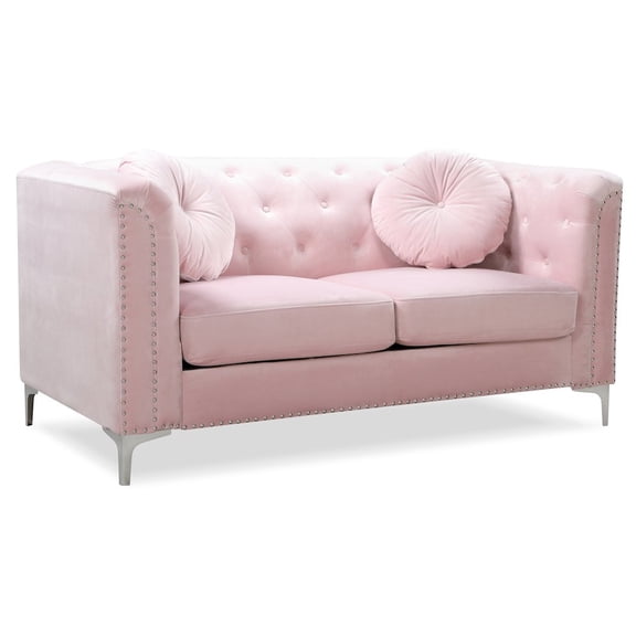 Glory Furniture Pompano Loveseat in Pink Color