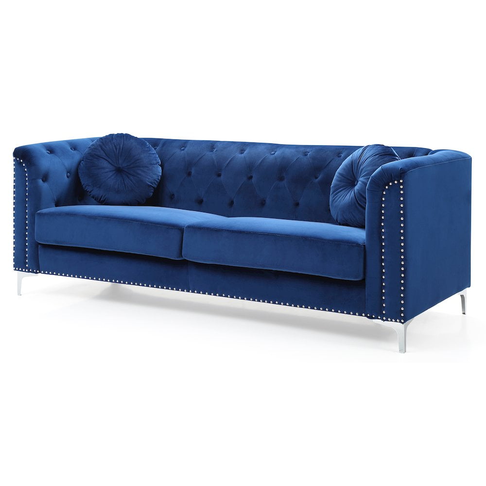 Glory Furniture Pompano Sofa in Navy Blue Color