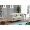 thumbnail image 1 of Glory Furniture Pompano Velvet Upholstered Loveseat in Ivory, 1 of 8