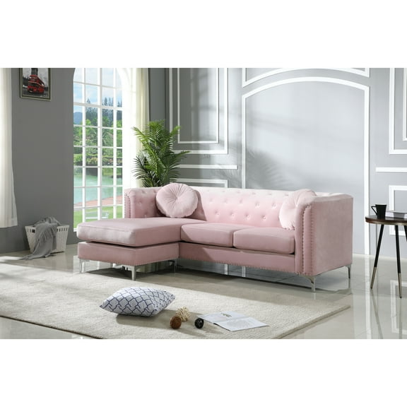 Glory Furniture Pompano G894B-SC Sofa Chaise ( 3 Boxes ) , PINK