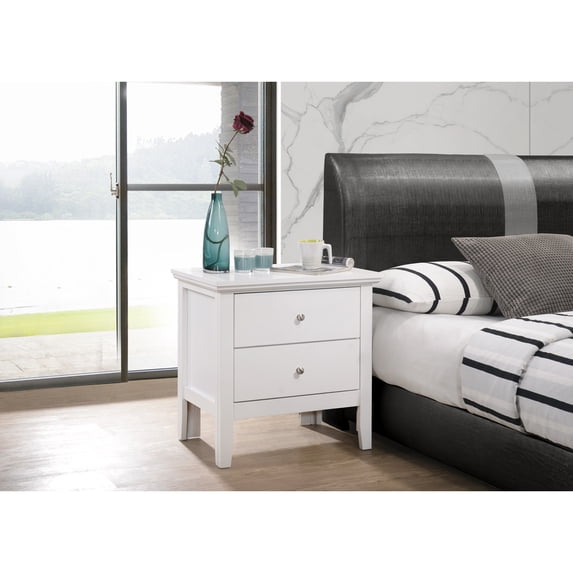 Glory Furniture Primo 2 Drawer Nightstand in White