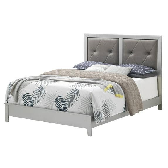 Glory Furniture Primo Queen Panel Bed in Silver Champagne