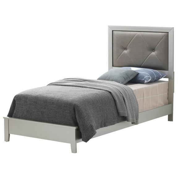 Glory Furniture Primo Twin Panel Bed in Silver Champagne