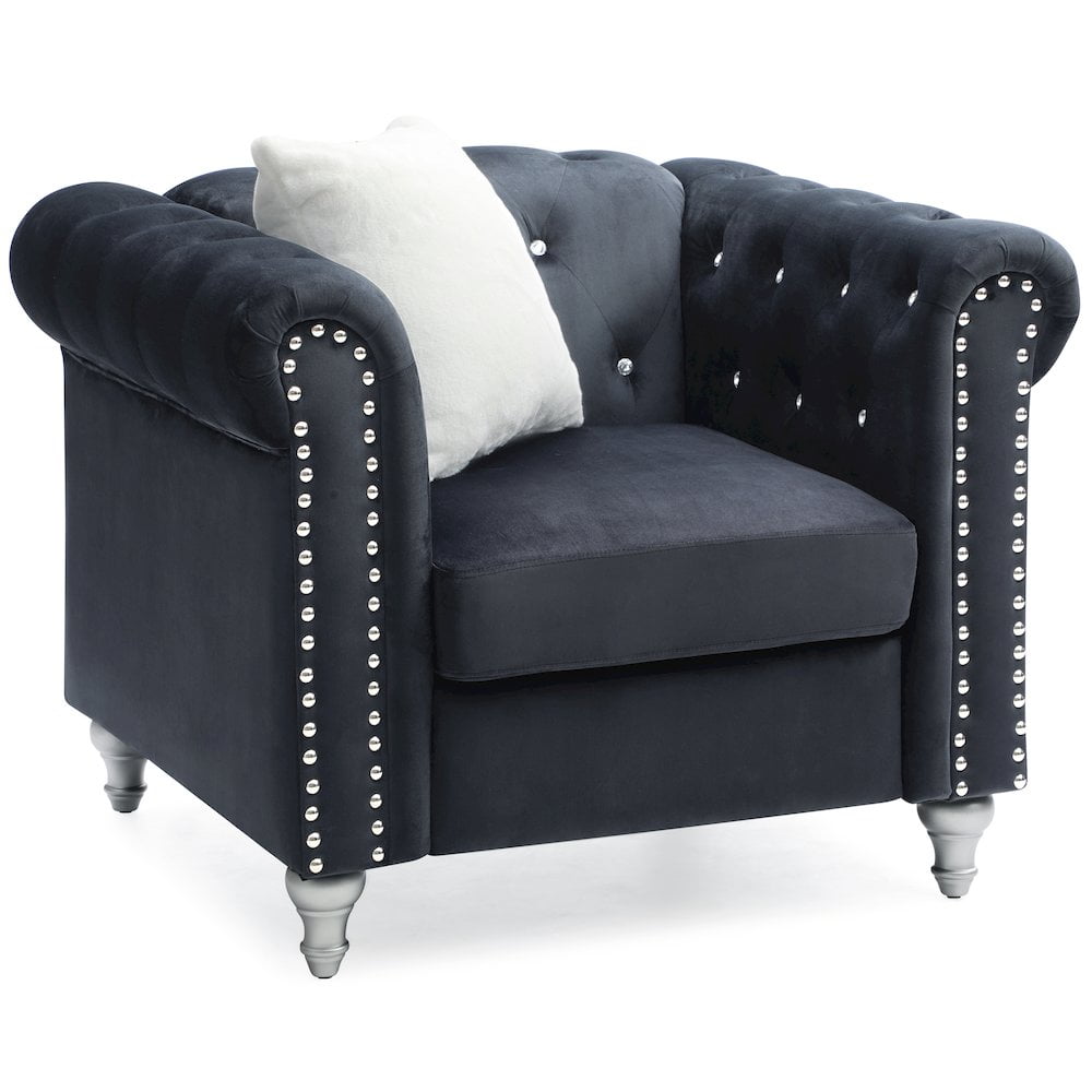 Glory Furniture Raisa Accent Chair in Black Color