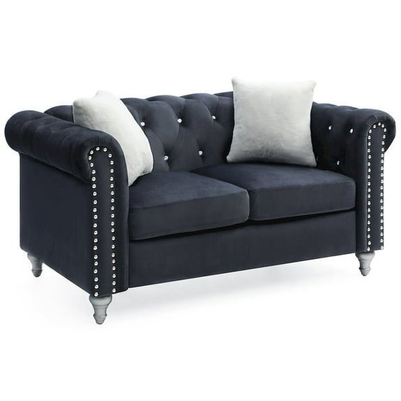 Glory Furniture Raisa Loveseat in Black Color