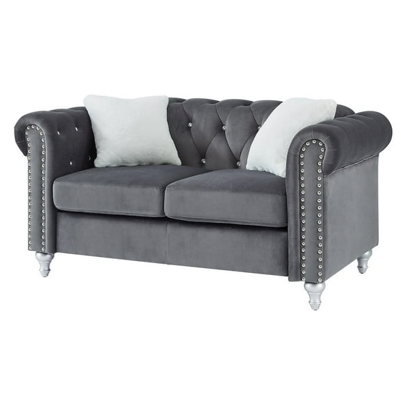 Glory Furniture Raisa Loveseat in Gray Color