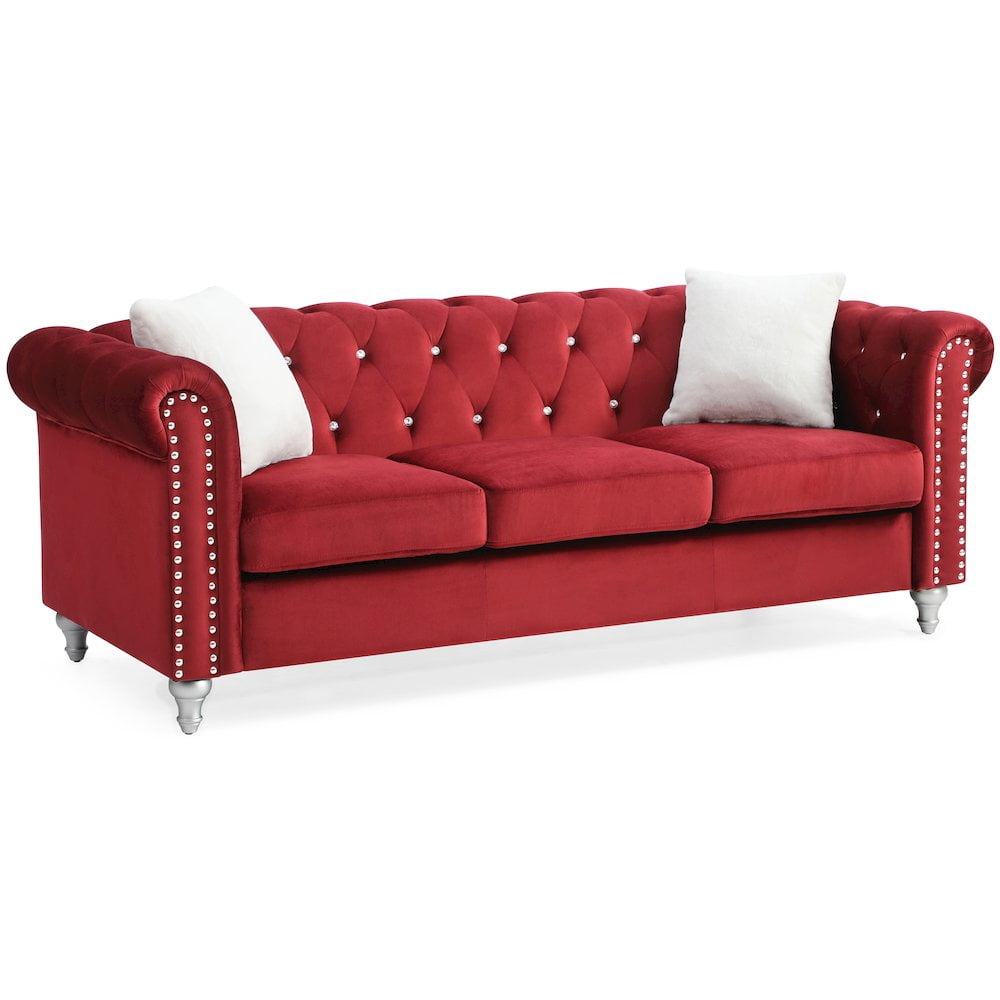 Glory Furniture Raisa Sofa in Burgundy Color