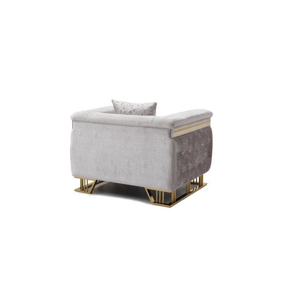 Glory Furniture Rebecca G00195A-C Chair Shimmering Silver Velvet