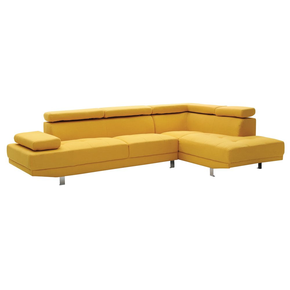 Glory Furniture Riveredge Sectional in Yellow Color