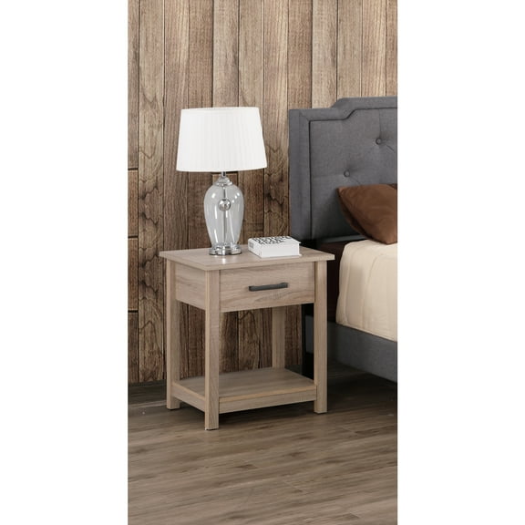 Glory Furniture Salem 1 Drawer Nightstand in Sandle Wood