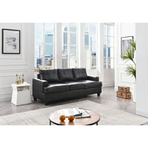 Glory Furniture Sandridge Faux Leather Sofa in Black