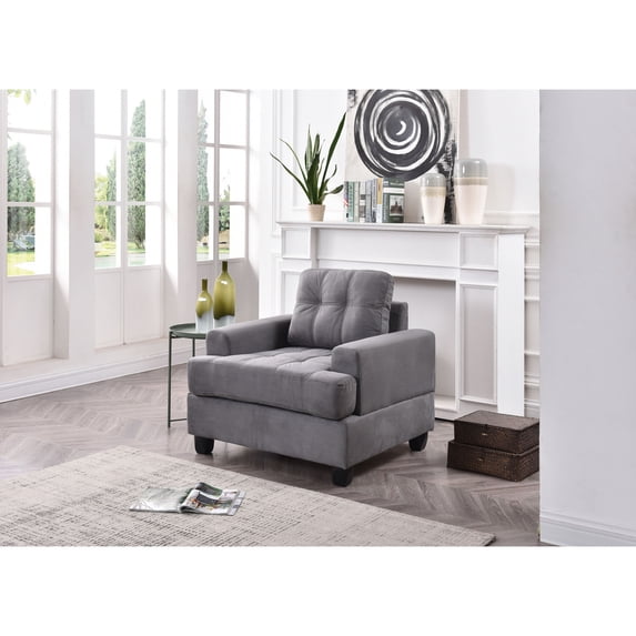 Glory Furniture Sandridge Microsuede Chair in Gray