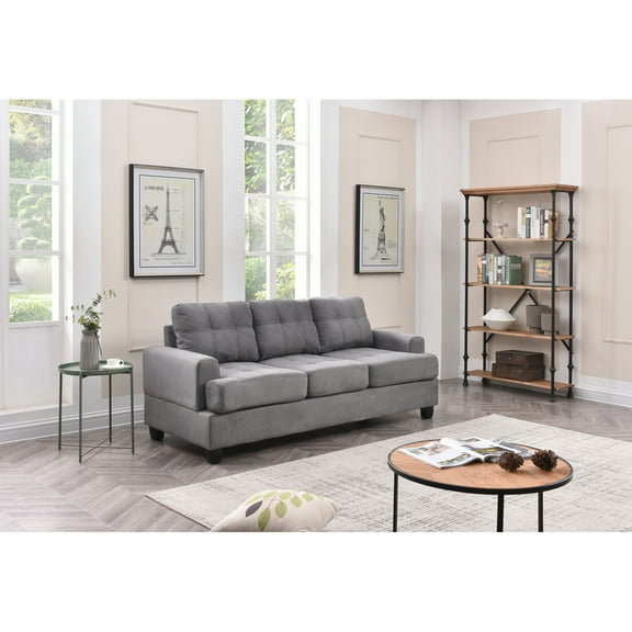 Glory Furniture Sandridge Microsuede Sofa in Gray