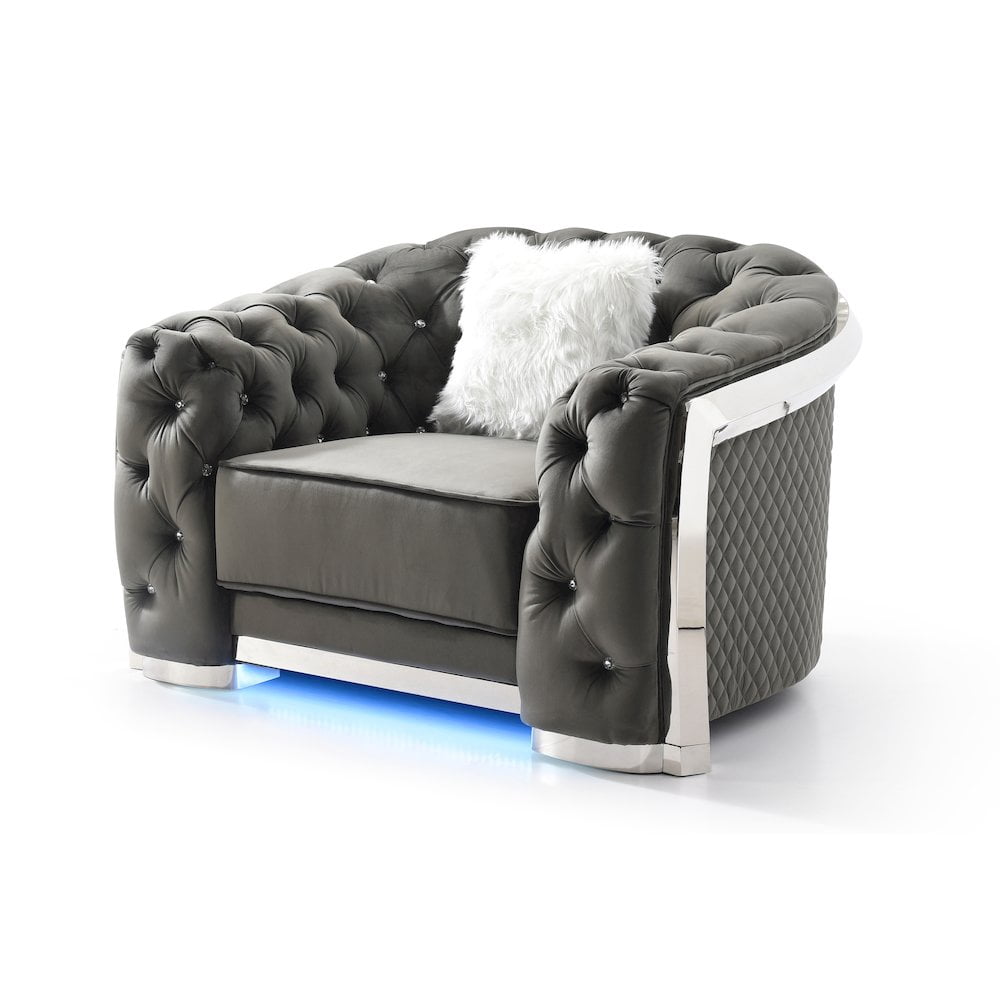 Glory Furniture Sapphire Accent Chair in Gray Color