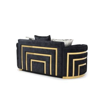 Glory Furniture Soledad Loveseat with Back Pillows in Black