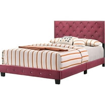Glory Furniture Suffolk Full Glam Velvet Fabric Panel Bed, Burgundy