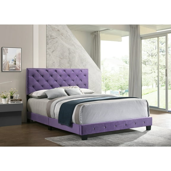 Glory Furniture Suffolk G1402-QB-UP Queen Bed , PURPLE