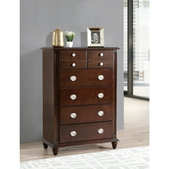 Glory Furniture Summit 5 Drawer Chest in Cappuccino