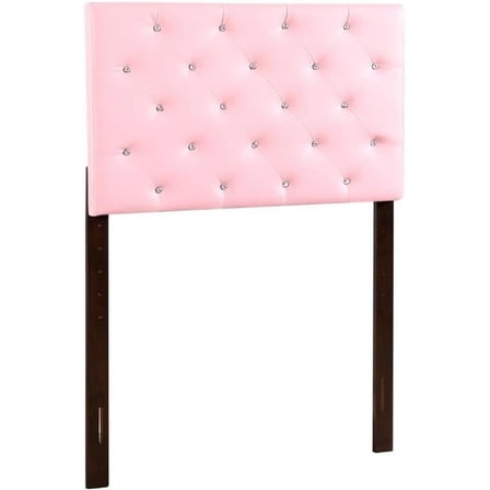 Glory Furniture Super  Faux Leather Upholstered Twin Headboard in Pink
