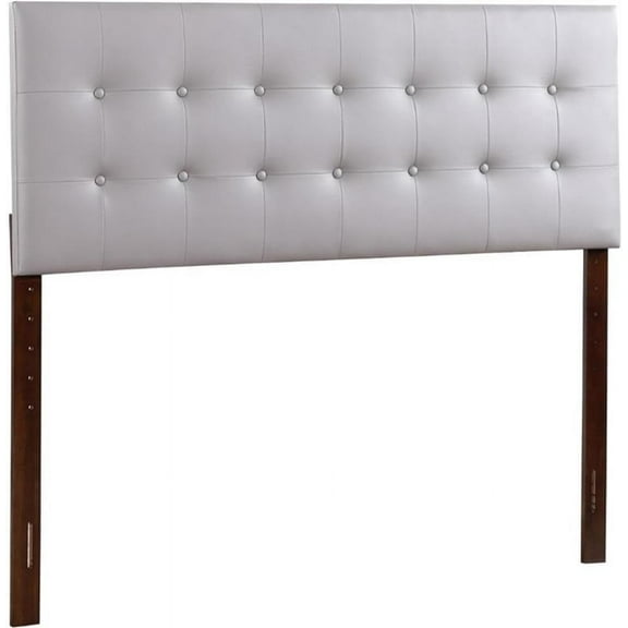 Glory Furniture Super Nova Faux Leather Upholstered Full Headboard in Light Gray