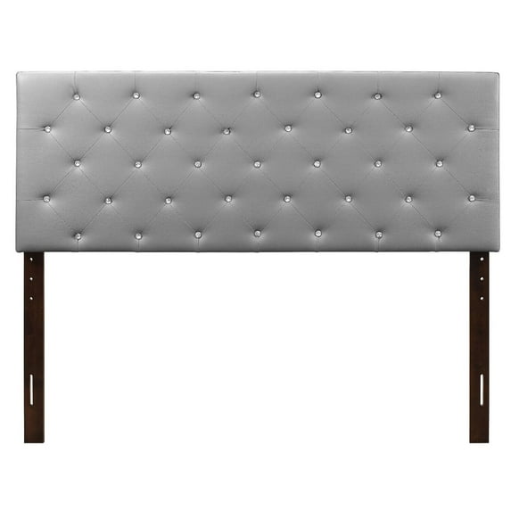 Glory Furniture Super Nova Faux Leather Upholstered King Headboard in Light Gray