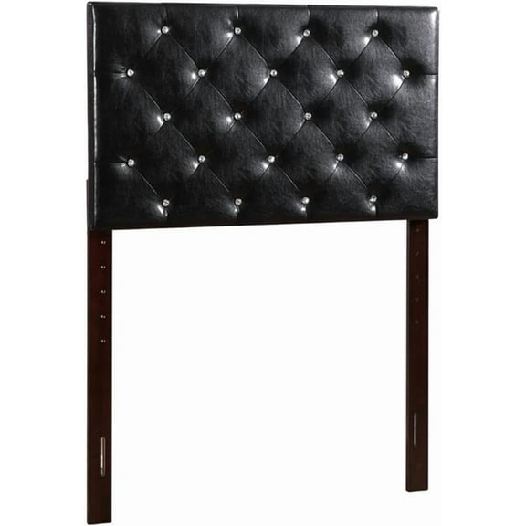 Glory Furniture Super Nova Faux Leather Upholstered Twin Headboard in Black