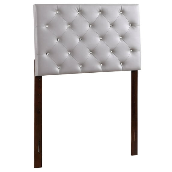 Glory Furniture Super Nova Faux Leather Upholstered Twin Headboard in Light Gray