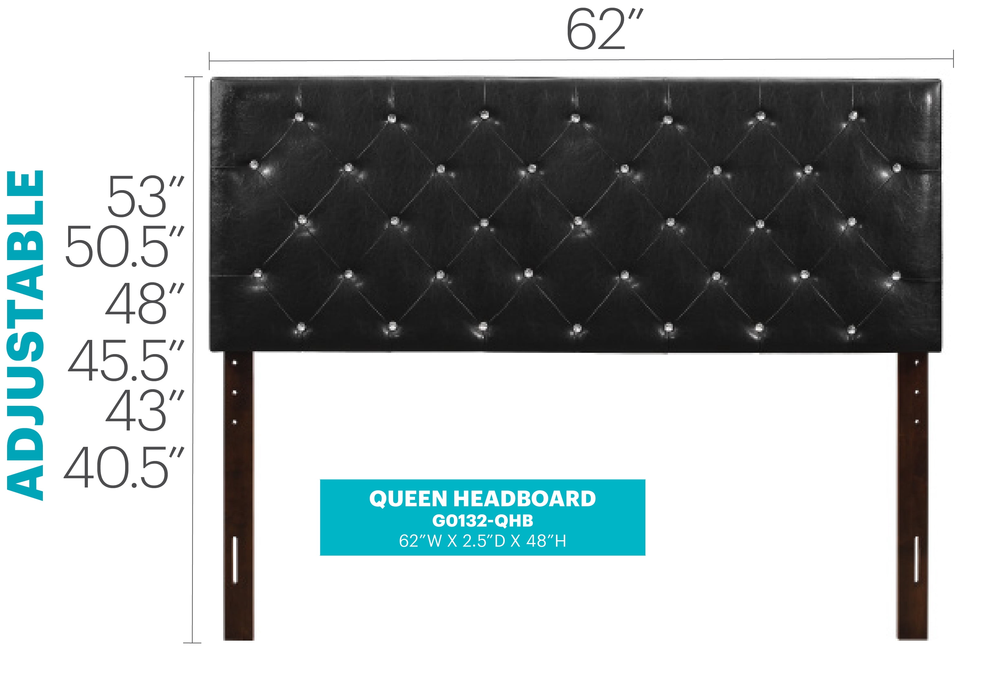 Glory Furniture Super Nova G0132-FHB Black Headboard
