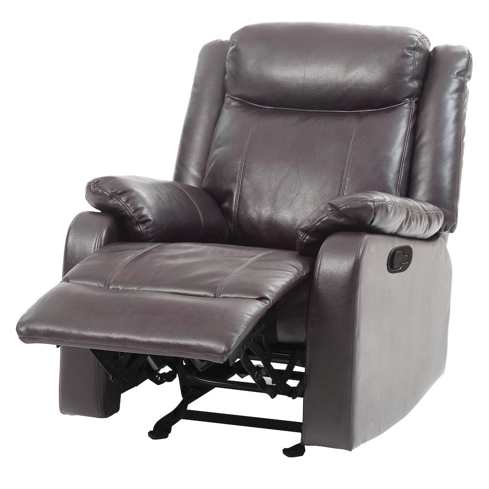 Glory Furniture Ward Rocker Recliner in Dark Brown Color