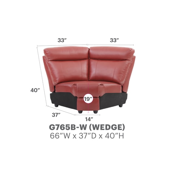 Glory Furniture Ward G765B-W Wedge , RED