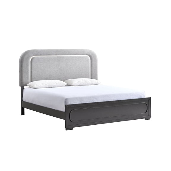 Glory Furniture Wave King Bed in Dark Brown Wenge