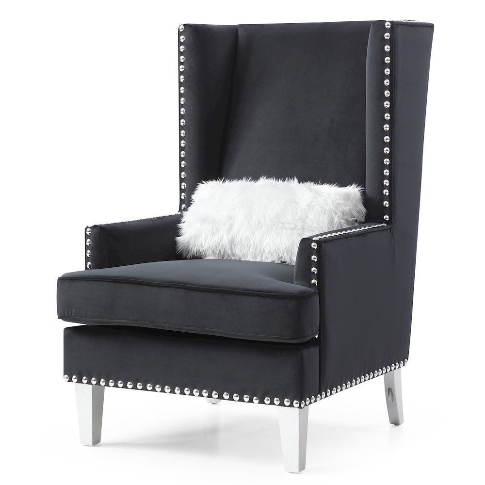 Glory Furniture Wilshire Accent Chair in Black Color