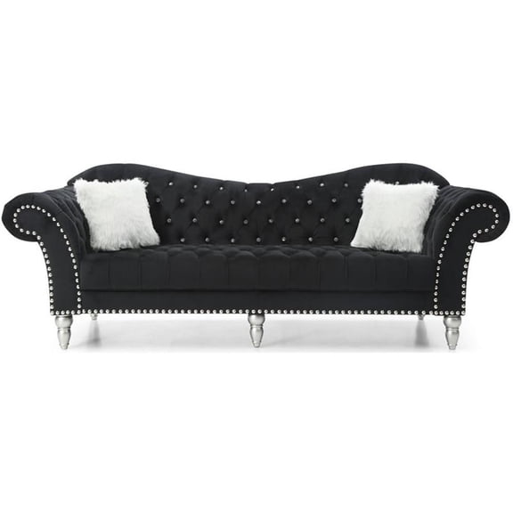 Glory Furniture Wilshire G0952A-S Sofa BLACKVelvet