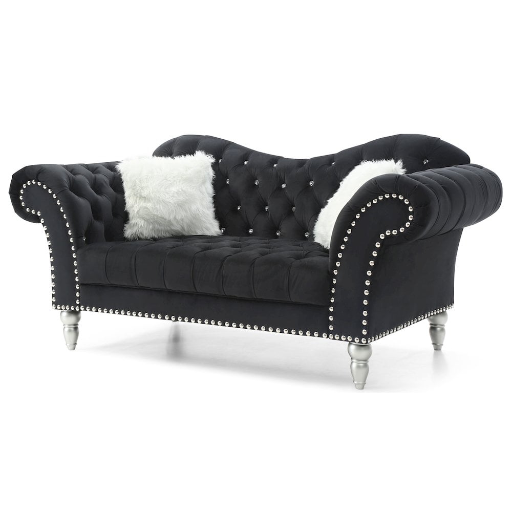 Glory Furniture Wilshire Loveseat in Black Color