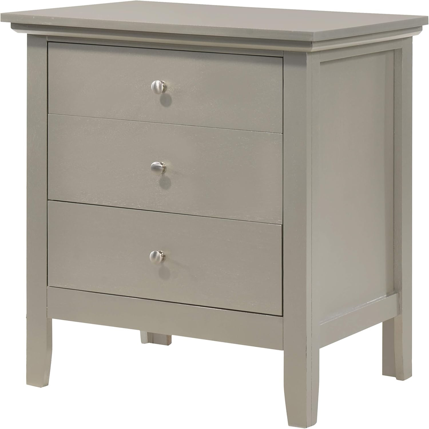Glory Hammond 3 Drawer Nightstand in Black